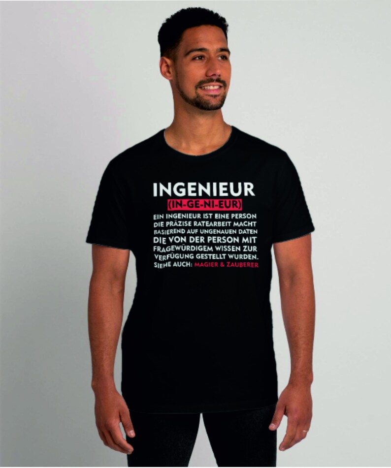 Ingenieur Herren T-Shirt Definition Bedeutung Arbeit Spruch Geschenk Bild 3