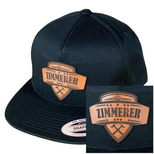 Room carpenter cap leather carpenter&#39;s trade craftsman lumberjack leather real leather laser cut gift profession