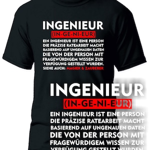 Ingenieur Herren T-Shirt Definition Bedeutung Arbeit Spruch Geschenk Bild 2