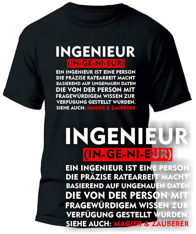 Ingenieur Herren T-Shirt Definition Bedeutung Arbeit Spruch Geschenk Bild 2