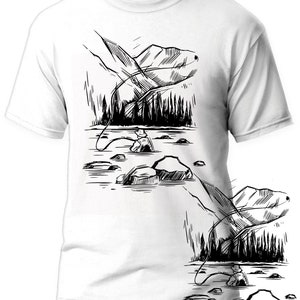 Men&#39;s Angler T-Shirt Fly Fishing Shirt Great Gift for Fishermen