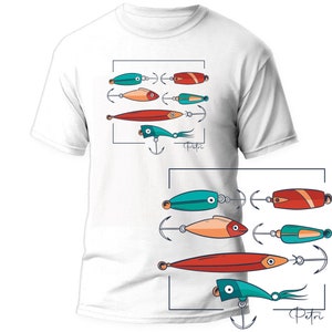 Men&#39;s Angler T-Shirt Wobbler Blinker Fischer Shirt Best Gift for Fishermen