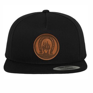 Farrier craftsman hat cap with leather patch crest sign