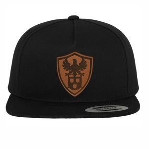 Painter cap with leather patch