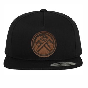 Roofer craftsman hat cap with leather patch