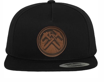 Roofer's craftsman's hat cap with leather patch