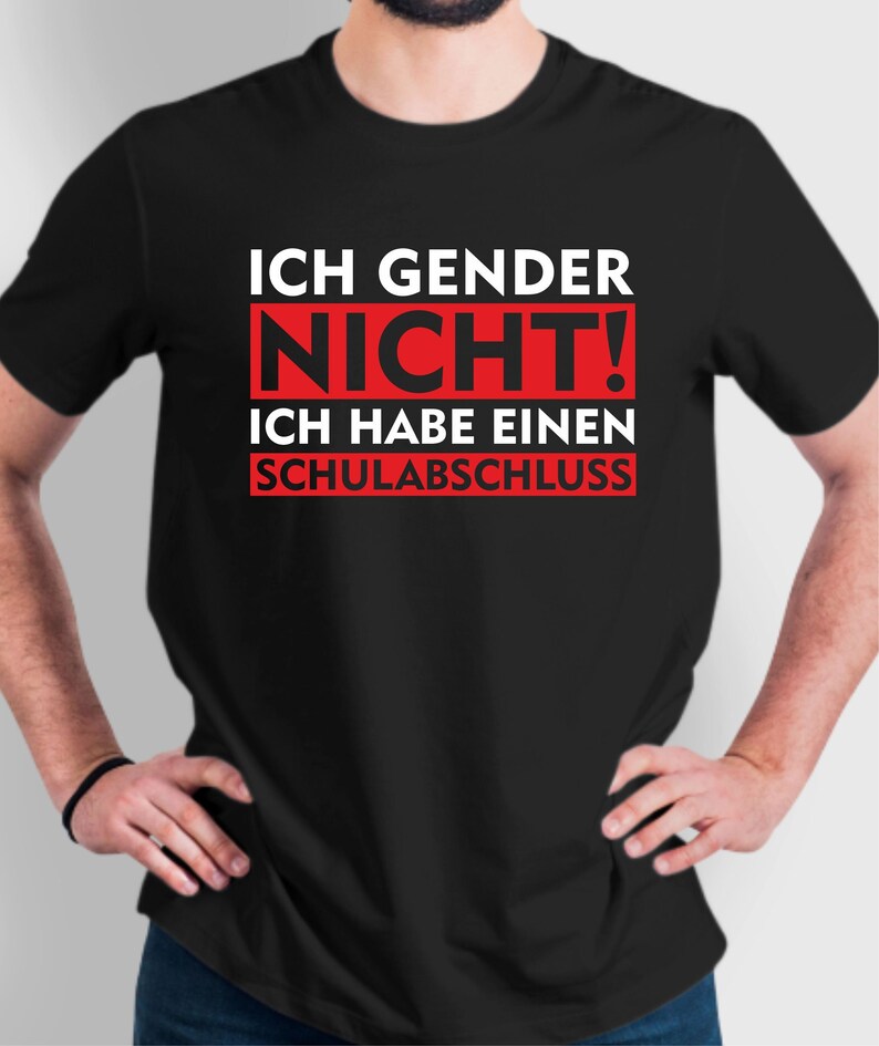 Ich gender nicht Ich habe einen Schulabschluss Männer Herren Männer T-Shirt Bild 1