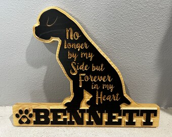 Personalized Boxer dog shaped pet memorial plaque