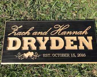 Wooden wedding sign