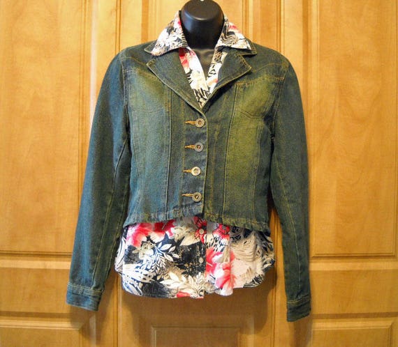 Vintage Jackets Stonewashed Denim Women's Small o… - image 1