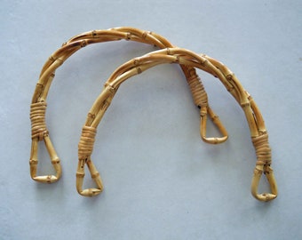 Twisted Bamboo Purse Handles  1 Pair 6.5" by 8"