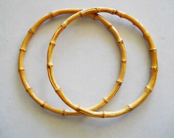 Round Bamboo Purse Handles  1 Pair 8 1/2"