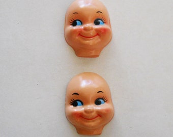 Details about   Lot of 4 Large Clown Celluloid Plastic Doll Masks Faces Craft Doll Making VTG 