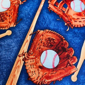 Baseball Fabric 3/4 Yard 100% Cotton