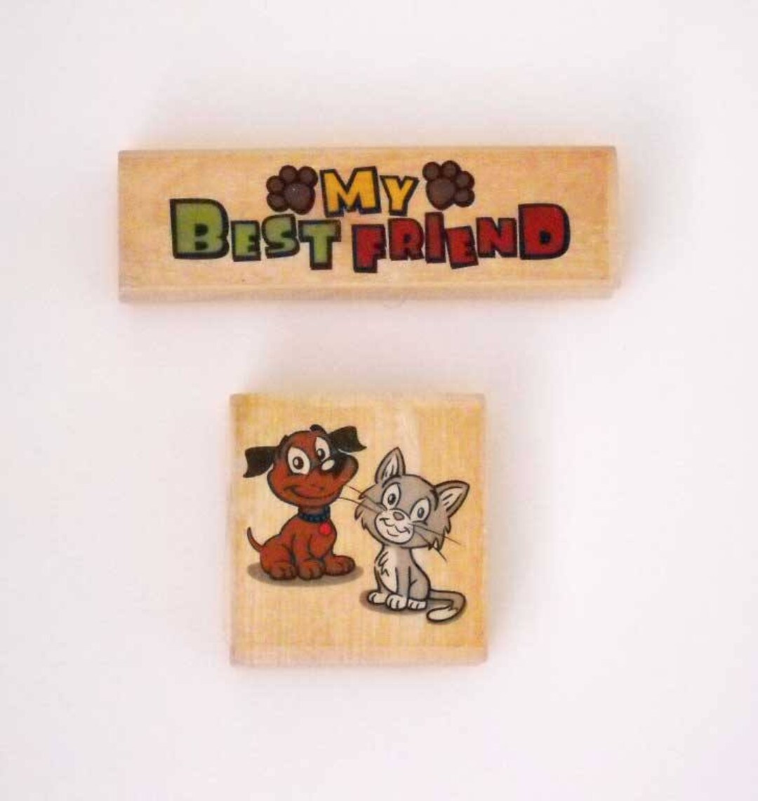 Stamp Set of 2 Dog and Cat and My Best Friend - Etsy