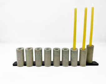 Unique Modern Concrete Menorah For Hanukkah | Concrete Hanukkiah | Jewish Chanukah Menorah | hanukkah gift | Contemporary Judaica | Candle