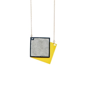 Geometric Concrete Necklace | Modern Minimalist Pendant | Unique Statement Jewelry | Gift For Architect
