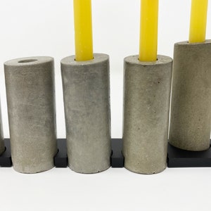 Unique Modern Concrete Menorah For Hanukkah Concrete Hanukkiah Jewish Chanukah Menorah hanukkah gift Contemporary Judaica Candle image 5