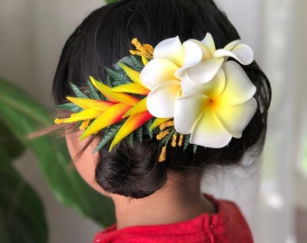 Hawaiian DOUBLE Petals SPIDER LILY Flower PinUp Girl Wedding Hair PICK YELLOW