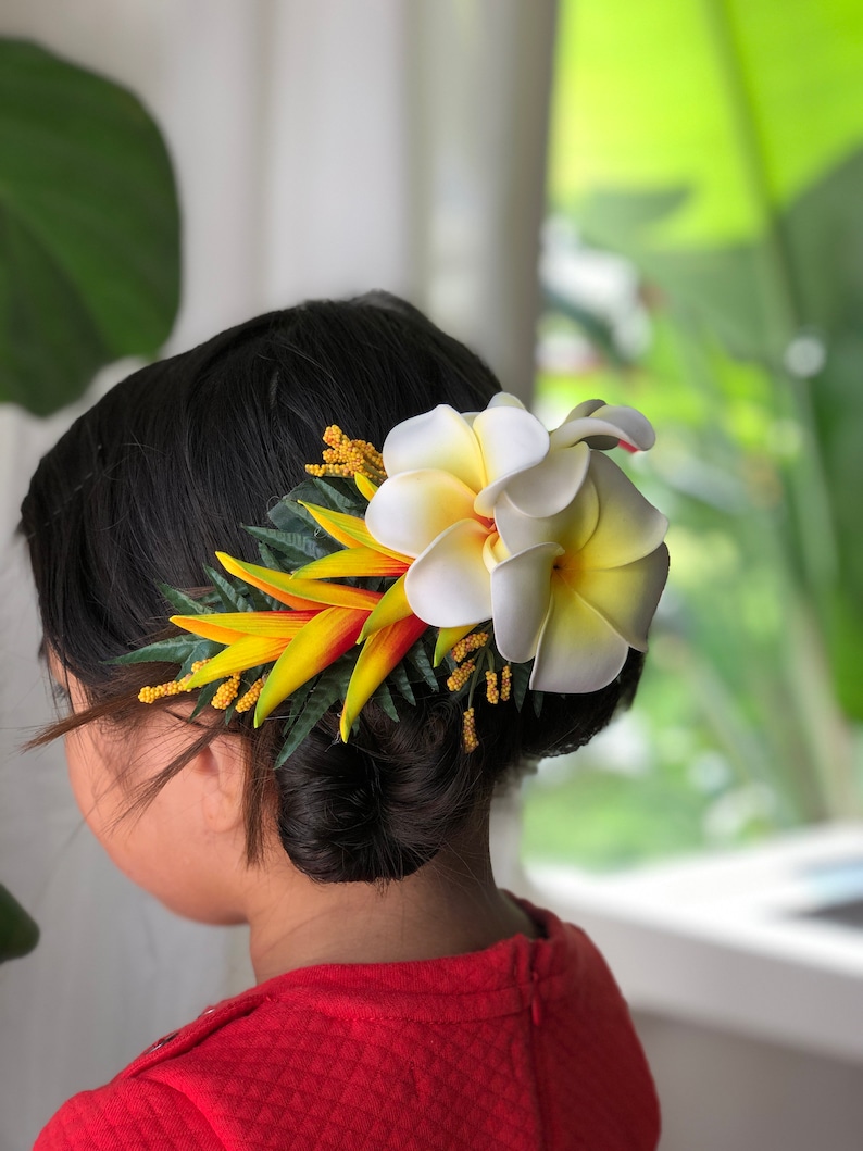 Hawaiian Hair Clip / Hawaiian florals/Tropical Hair Clip hula Etsy
