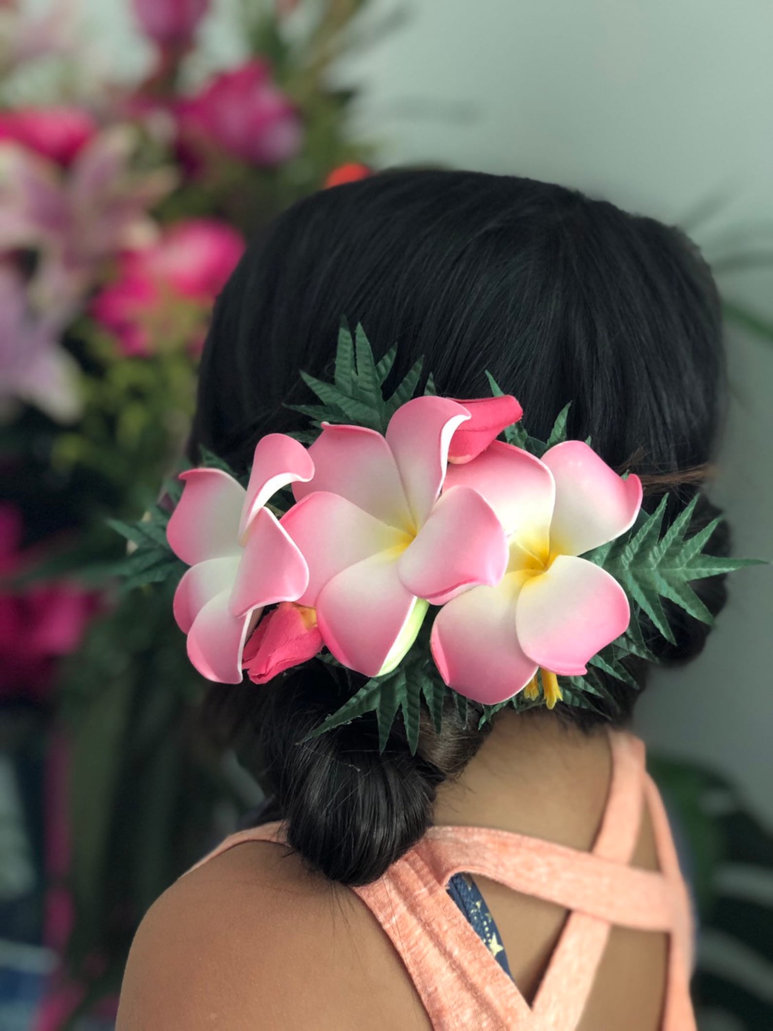 Tropical Pink Plumeria hair clip / Hawaiian hair clip / Etsy