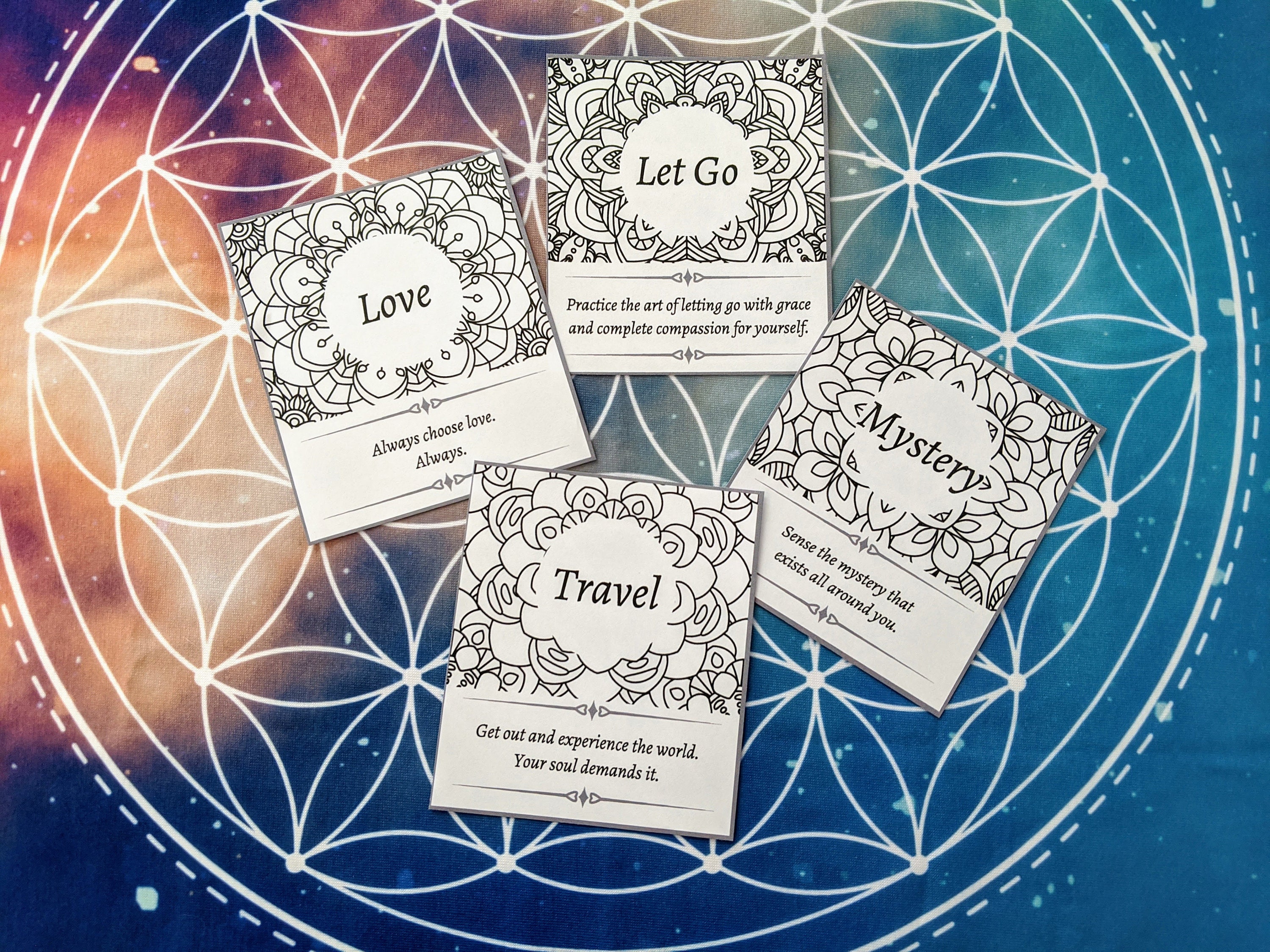 Color Your Oracle Cards Printable Little Messages Oracle Etsy