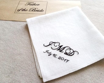 Wedding handkerchief for father of the bride, father of the groom and best groomsmen