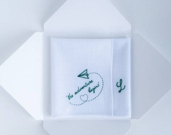 Wedding handkerchief for groom, fiance Christmas gift, first Christmas engaged