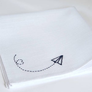 Flugzeug Taschentuch, Mens Hankerchief, Hochzeit Taschentuch, Liebe Geschenk für ihn, bestickte Taschentuch, Mann Geschenk, Geschenke für Piloten