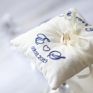 Ring bearer pillow, Wedding pillows, Personalized wedding gift, Rings holder, Ring cushion, embroidered gift, wedding gift for couple, gifts