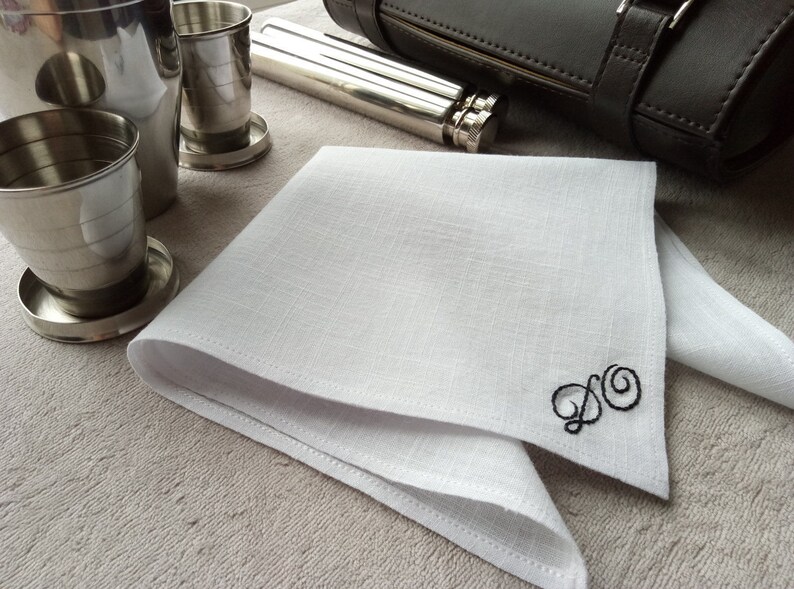 Groomsmen Gift, Wedding Handkerchief, Mens Handkerchief, Embroidered