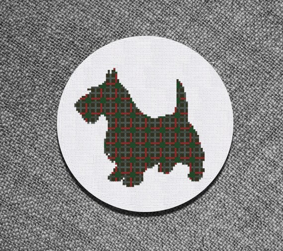 Cross Stitch Pattern Scottish Terrier Tartan Instant Download Etsy