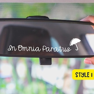 In Omnia Paratus MINI Decal|Rear View Mirror Sticker|Rory and Lorelai Gilmore Sticker|Chilton|Lukes Diner|Gilmore Girls Sticker|Bookish|