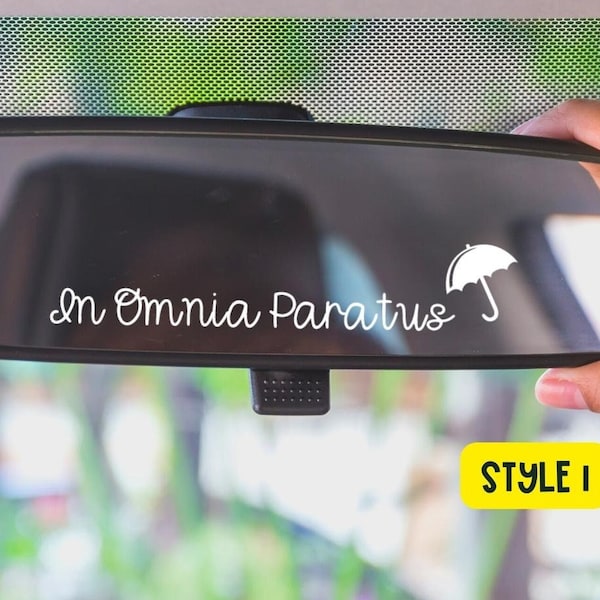 In Omnia Paratus MINI Decal|Rear View Mirror Sticker|Rory and Lorelai Gilmore Sticker|Chilton|Lukes Diner|Gilmore Girls Sticker|Bookish|