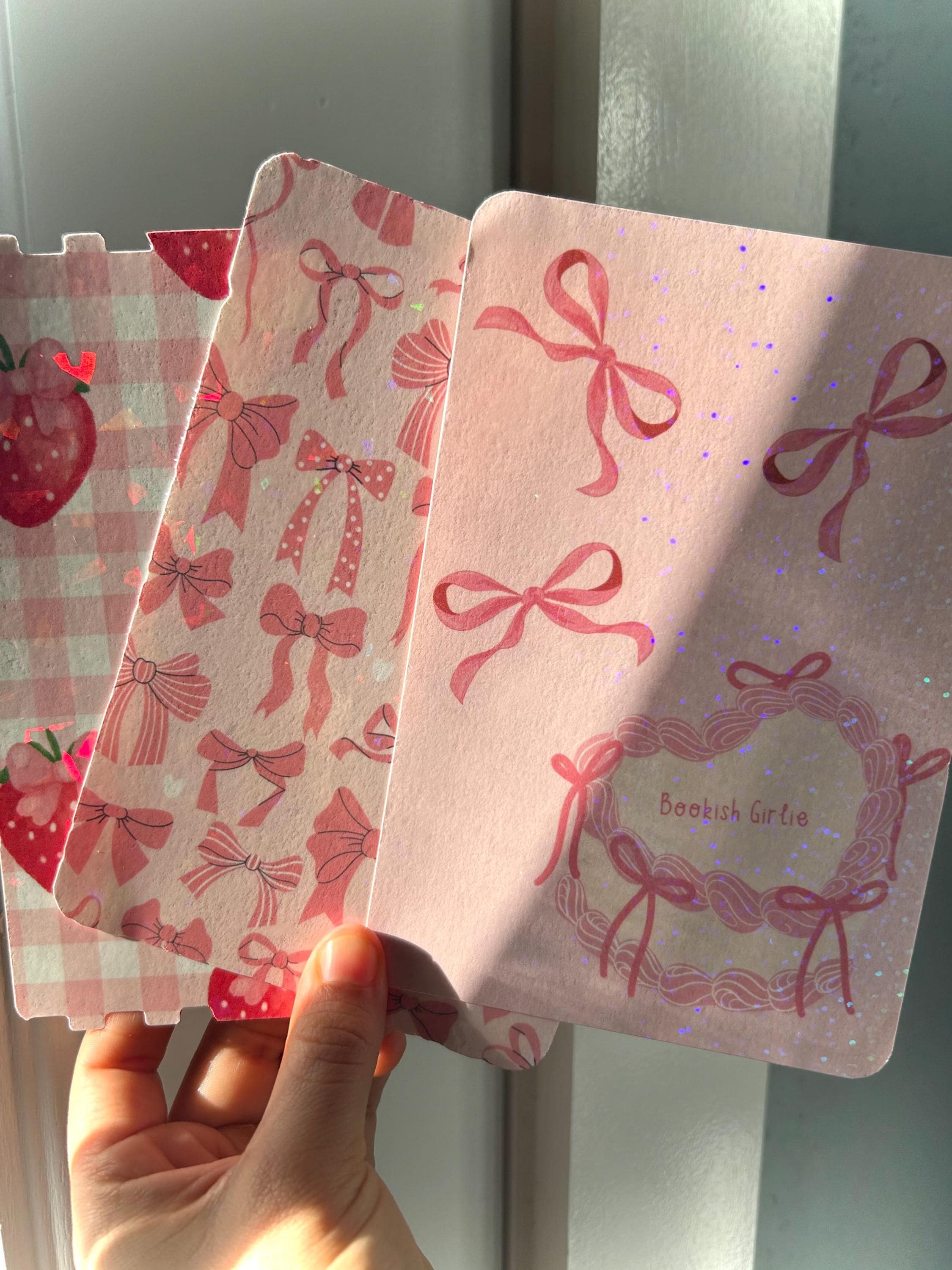 Coquette Kindle Insert|Kindle Accessories|Bookish|Book Lover Gift|Bookish Girlie|Strawberry Bows|Kindle Stickers|Bow Aesthetic|Coquette