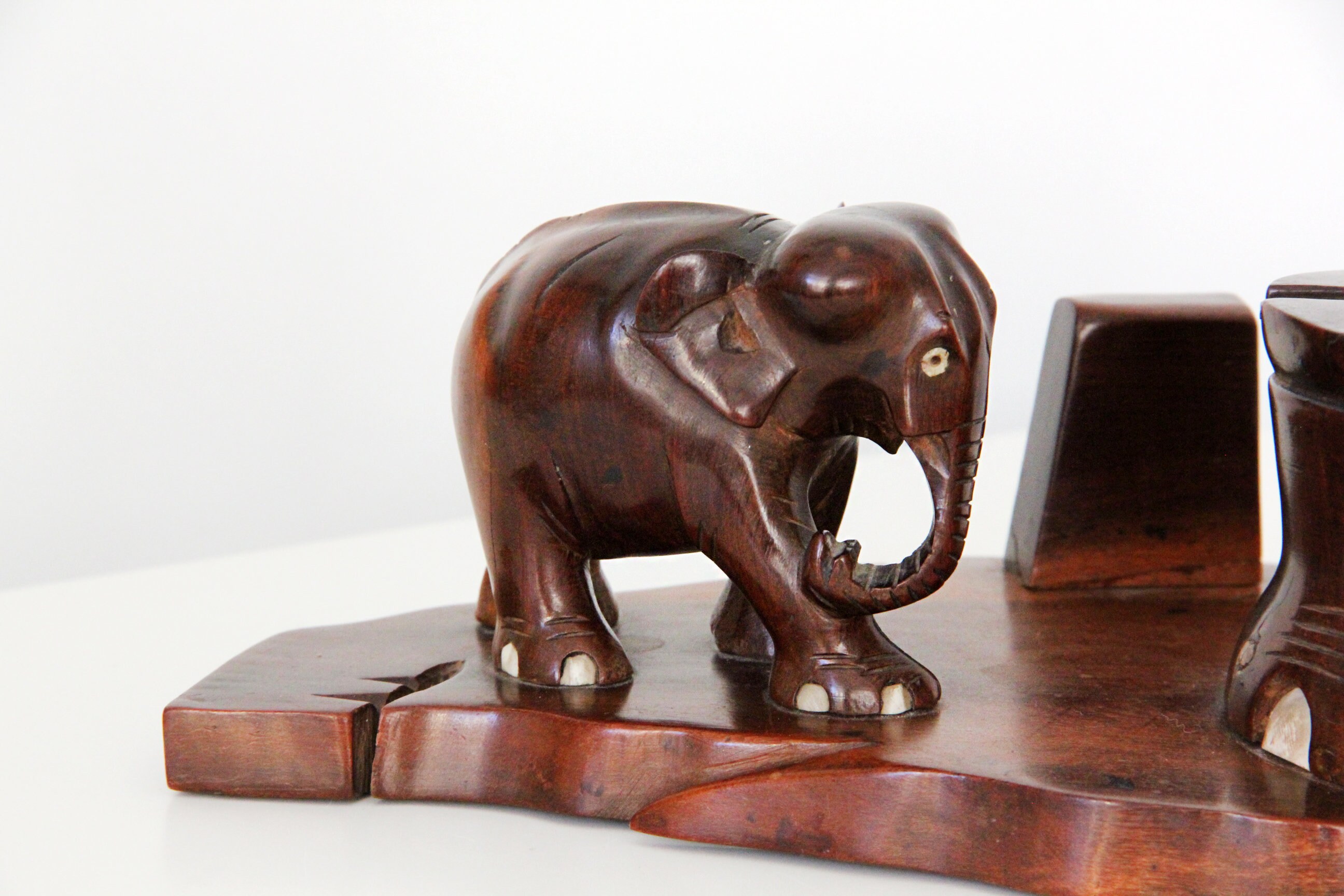 Vintage Wooden Elephant Ashtray Unique Gifts Smoking Etsy