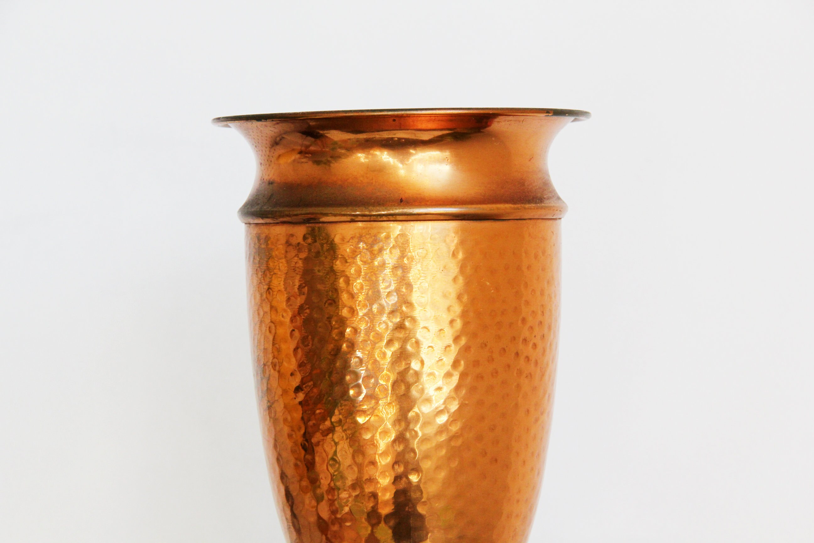 Hammered Copper Vase Copper Home Decor Flower Vase Rustic Boho Etsy