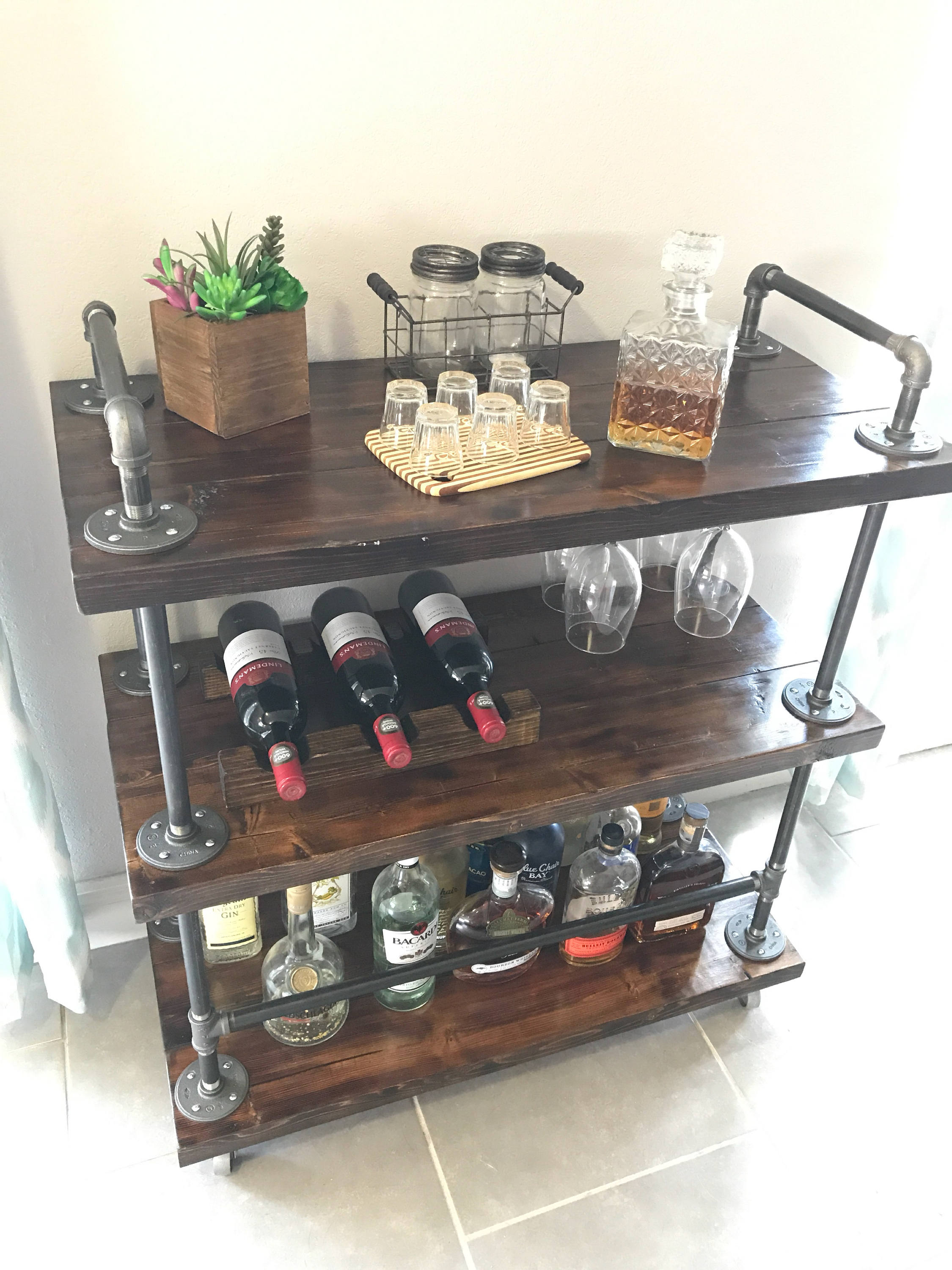 Industrial Bar Cart Etsy
