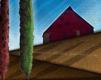 Barn - Open-ended Edition Archival Giclée Print, Modern Wall Art, Contemporary Home Décor Art, Whimsical Wall Art, Pastel Art