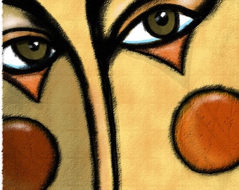 Clown Face - Open-ended Edition Archival Giclée Print, Modern Wall Art, Clown Art, Circus Art, Home Decor Art