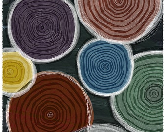 Trunks of Trees I - Limited Edition Archival Pigment Print - abstract art - circles - modern wall art