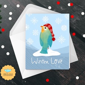 Amour hivernal - Paquet de 10 cartes de voeux