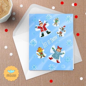 Let It Snow - verpakking van 10 wenskaarten