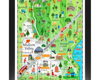 Madison Valley Illustrated - Framed Print