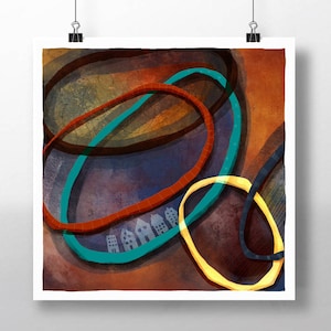 Rings - Limited Edition Archival Giclée Print, Abstract Art, Modern Wall Art, Home Decor, Colorful Art, Contemporary Art Print