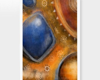 Primitive - Limited Edition Archival Giclée Print, Abstract Art, Modern Wall Art, Home Decor, Colorful Art, Contemporary Art Print