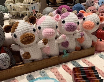Cow Crochet Plushie | Fuzzy Crochet Cow | Fuzzy Cow