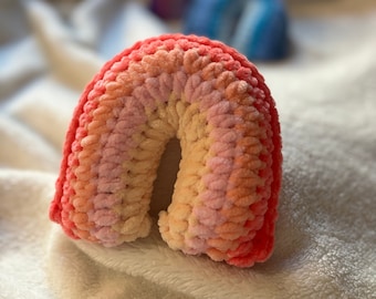 Rainbow Crochet Plushie | Handmade Fuzzy Stuffed Toy