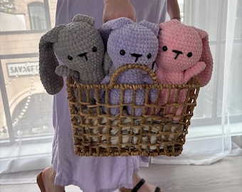 Crochet Bunny Plushie | Personalized Handmade Amigurumi Easter Stuffed Animal Toy Custom Color