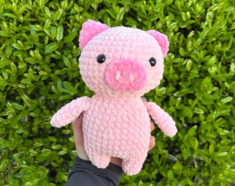Crochet Pig Plushie | Handmade Stuffed Farm Animal Toy